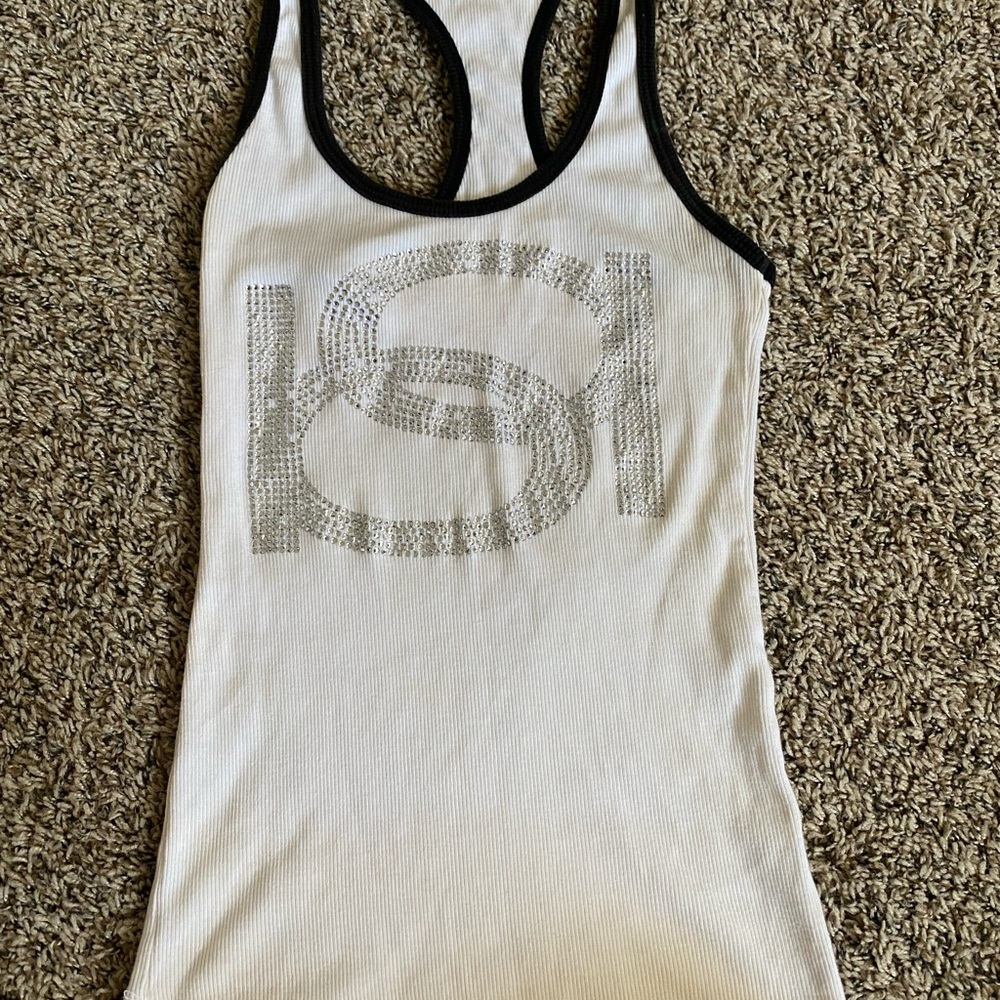 Vintage Bebe Logo Tank Top with Black Trim